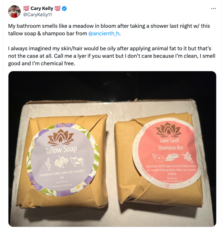 ancestral soap 100% grassfed beef tallow soap with natural essential oils best for skin