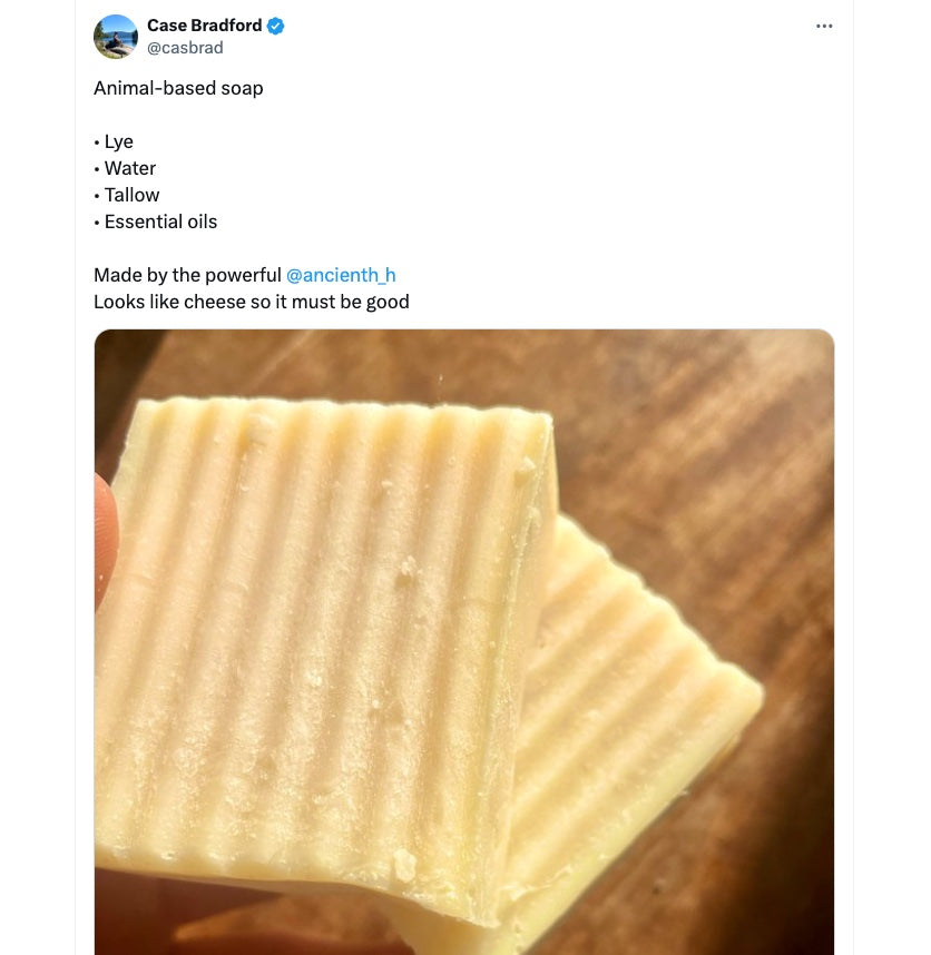 100% grassfed beef tallow soap with raw honey and natural essential oils best for skin that needs moisturizing